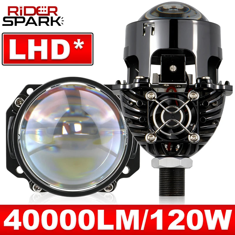 2.5Inch WST Bi-Led Projector Lenses H4 H7 9005/9006 LED Bulbs 120W Car Headlight Retrofit Upgrade Full Kit 6000K White 1/2pcs
