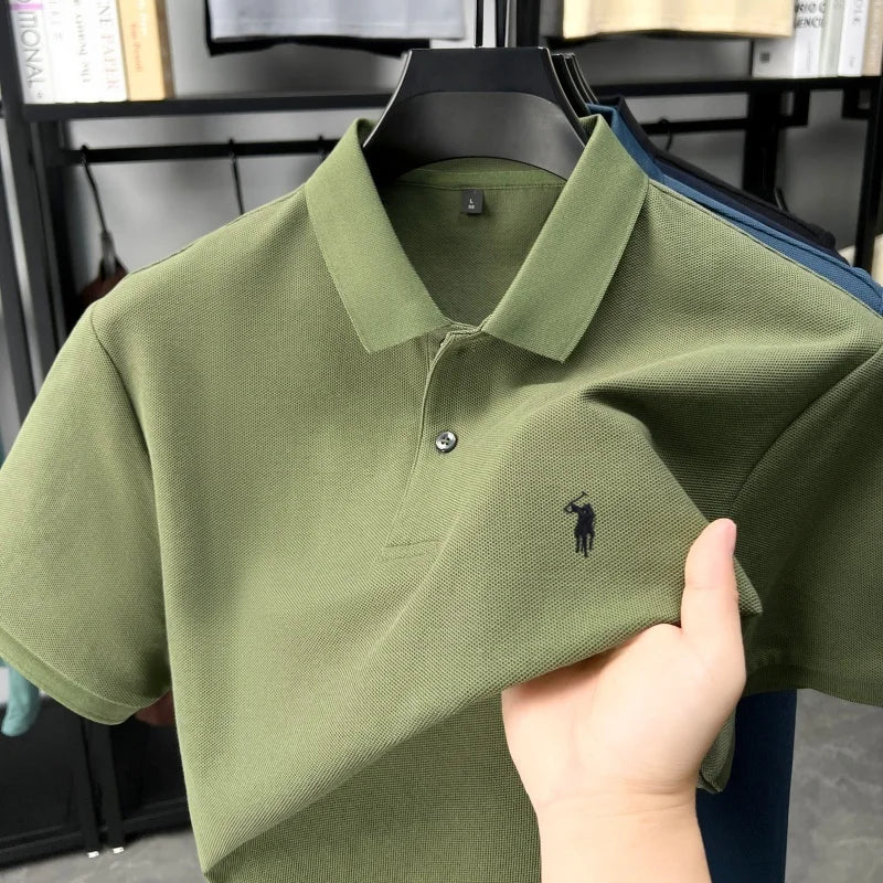 Designer brand 100% cotton short sleeve polo shirt fashion luxury pony embroidery men's summer casual high-quality Paul T-shirt