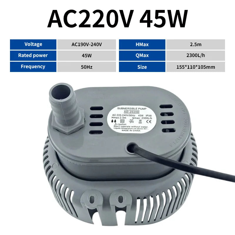 Submersible Pump 70W 220V Environmental Protection Air Conditioning Water Pump 45W 380V Cold Air Fan Water Pump