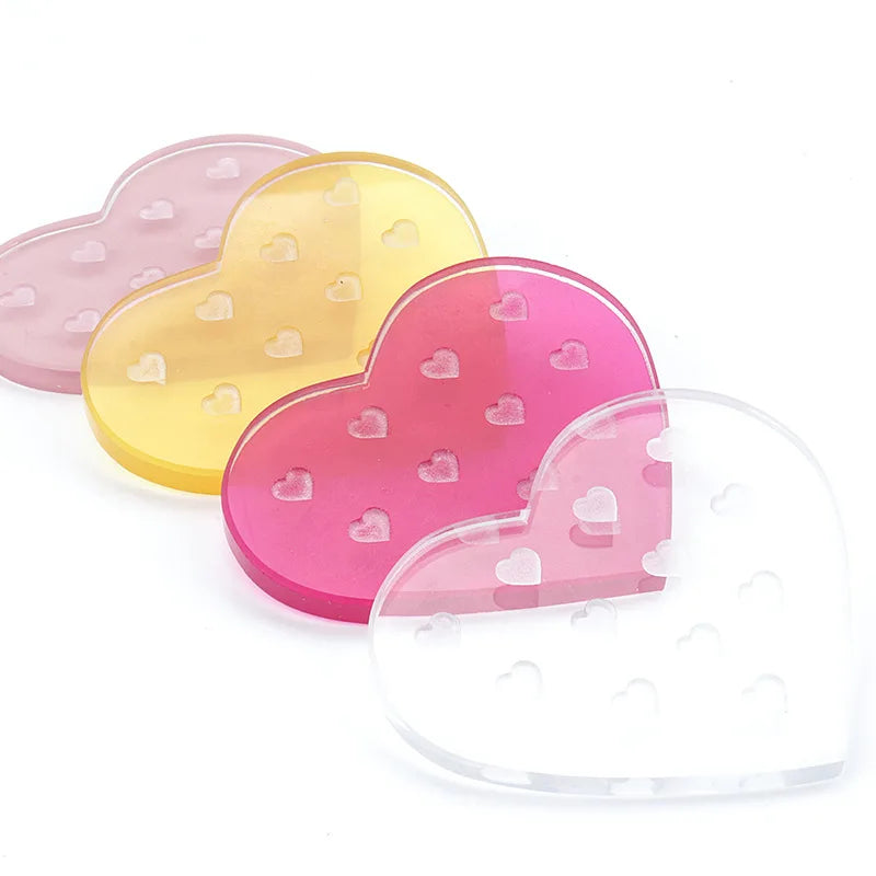 False Eyelash Glue Holder Pallet Eyelash Extension Stand pads with Tick Mark Crystal Glass Adhesive Glue Holder
