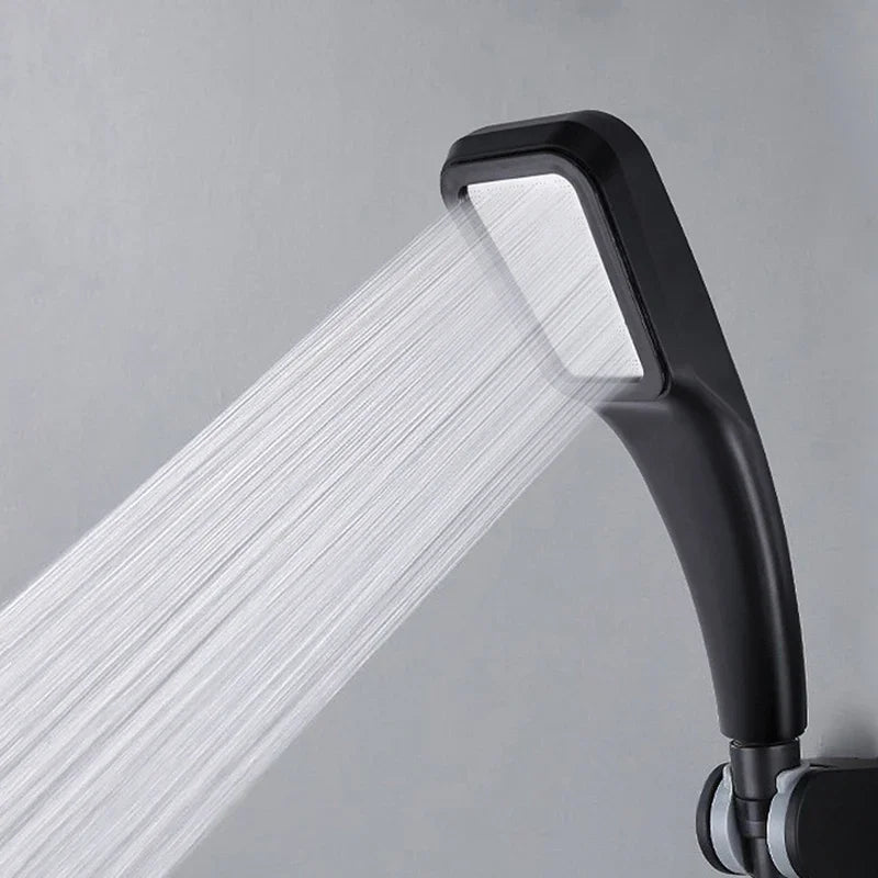 Bathroom Shower Head 300-Hole Square Hand-Held Pressurized Shower Nozzle Bath Pressurized Shower Head Water-Saving
