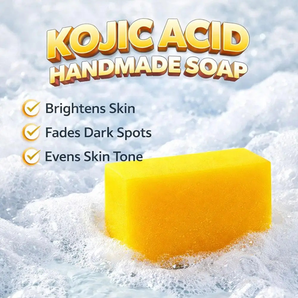 Pure Kojic Acid & Turmeric Soap Bar 100g,Skin Brightening Bar for Face & Body, Helps Improve Uneven Skin Tone, Dark Spots & Acne