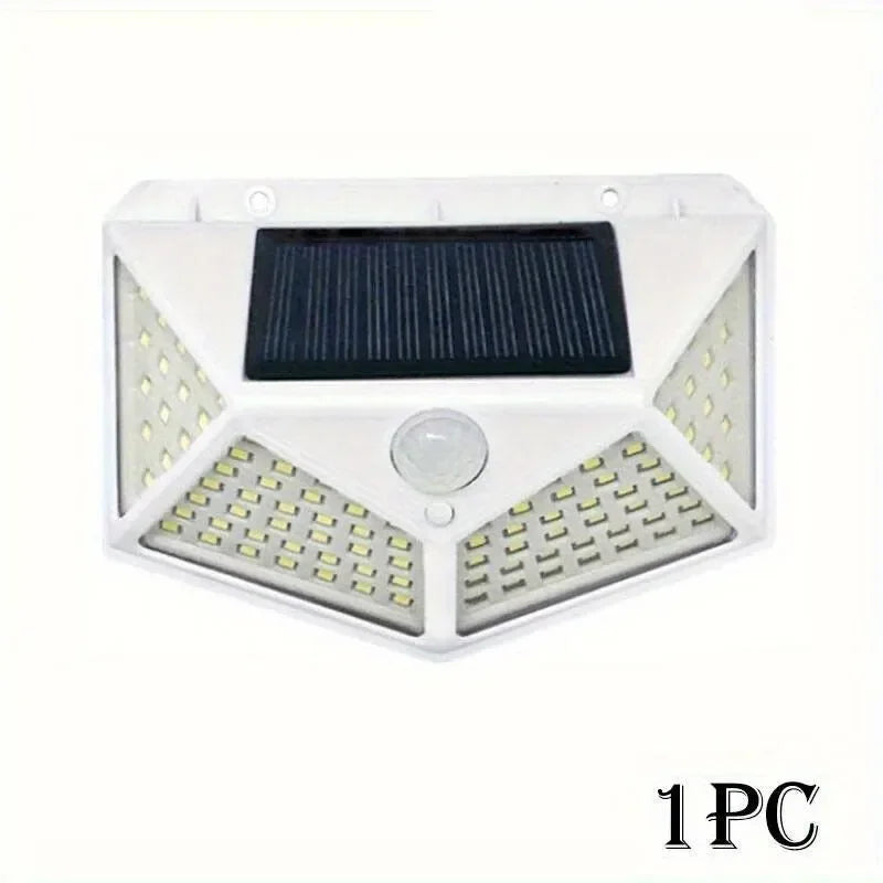 Solar Light Outdoor 100 LED Wall Lamp PIR Motion Sensor Lamp Waterproof Stairs Lights for Courtyard Garden Street Decoration