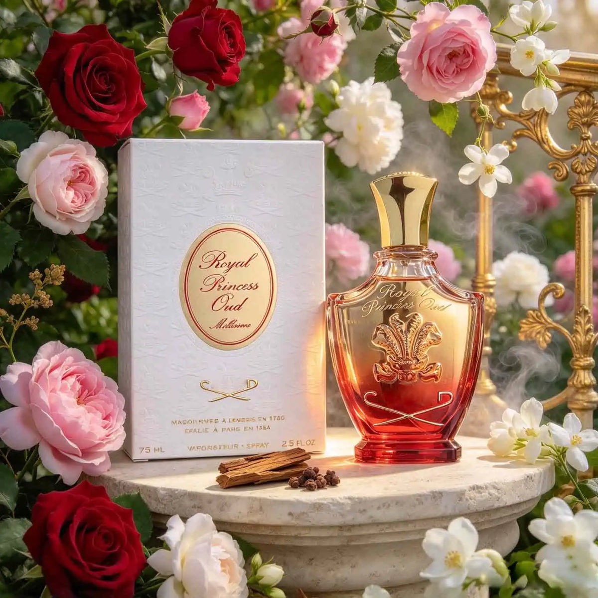 Royal Princess Oud Ebony Perfume, Floral Amber Tone, Ladies' Perfume, 7.5ml  2.5oz, Lasting Fragrance, Raspberry, Jasmine, Ebony, Patchouli, Daily Commuting Fit, Suitable For Birthday And Anniversary Gifts.