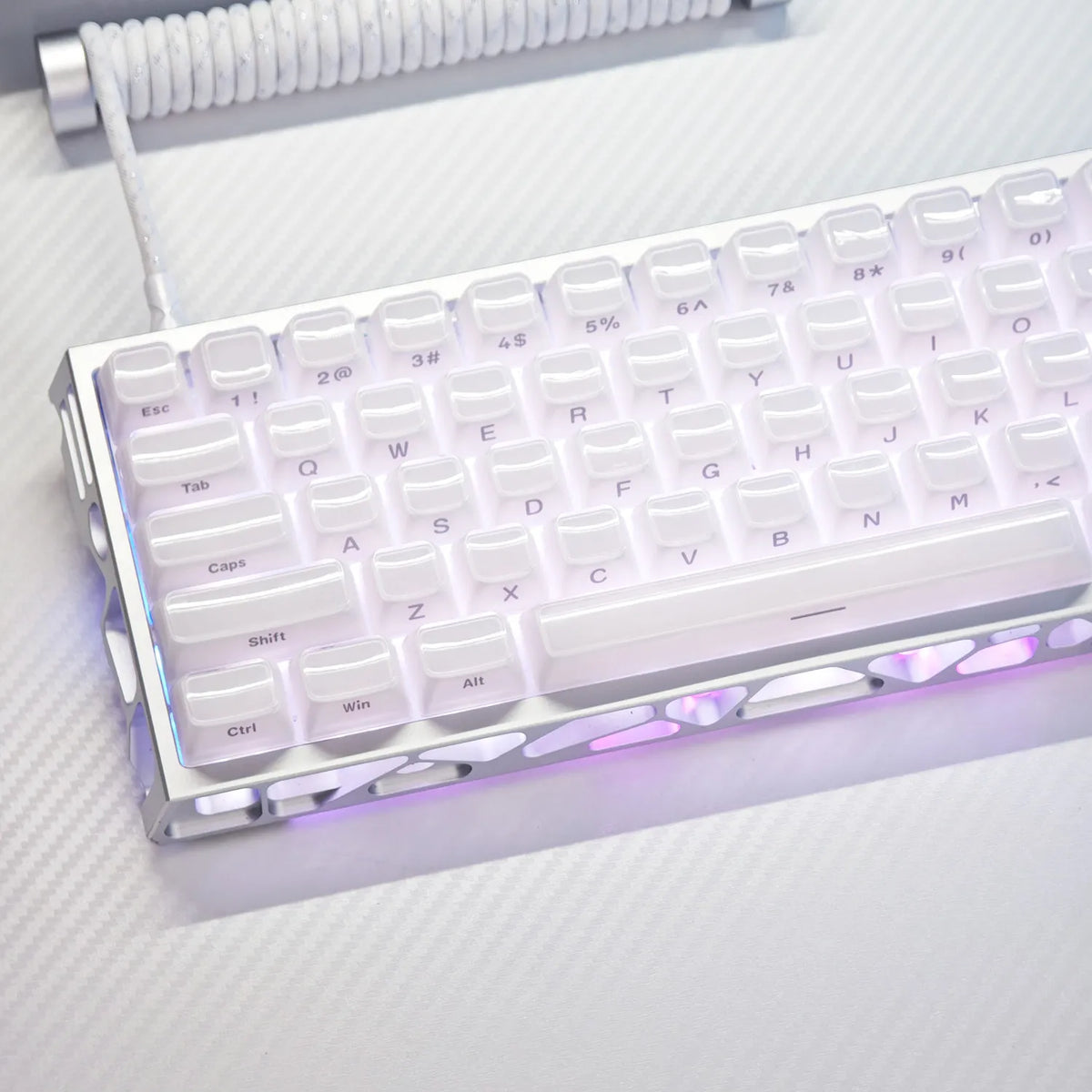 XVX Jelly Crystal Keycaps Side Print Pink/Blue 113keys Double Shote DIY Mechanical Keyboard OEM Profile Translucent Keycaps