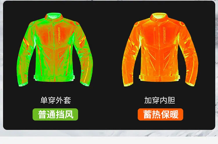 MOTOWOLF Men Motorcycle Riding Jacket Removable Waterproof Thermal Liner Windproof Anti‑Fall Motorbike Touring Racing Coat