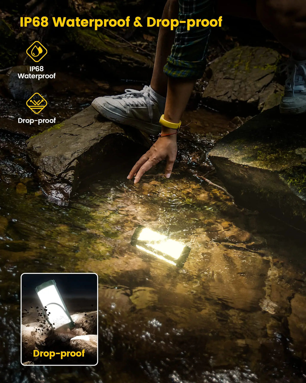 IP68 Waterproof Outdoor Led Camping Lights Lanterns Rechargeable 5000mAh Survival 1200LM Hiking Survival Camping Lights Lanterns