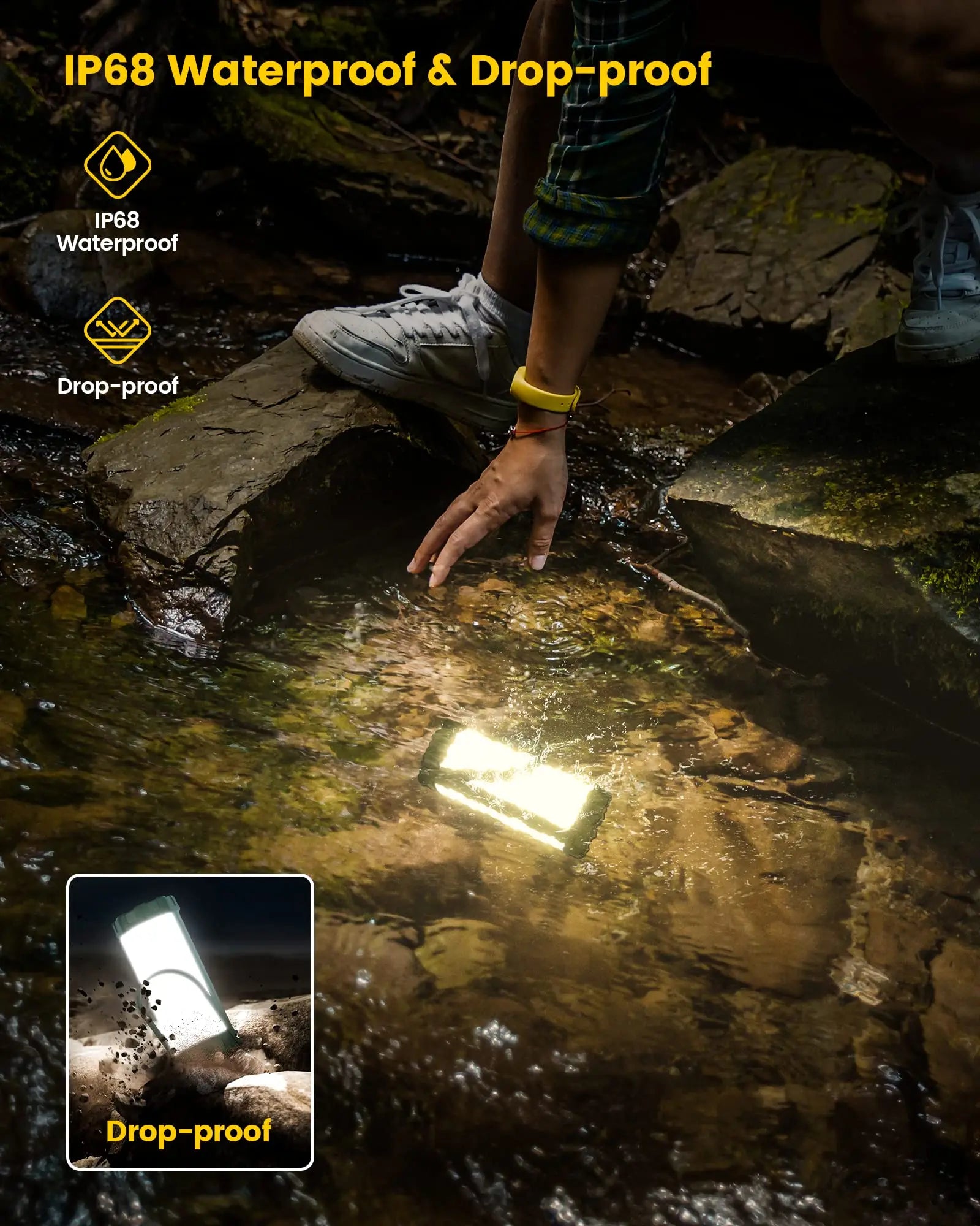 IP68 Waterproof Outdoor Led Camping Lights Lanterns Rechargeable 5000mAh Survival 1200LM Hiking Survival Camping Lights Lanterns