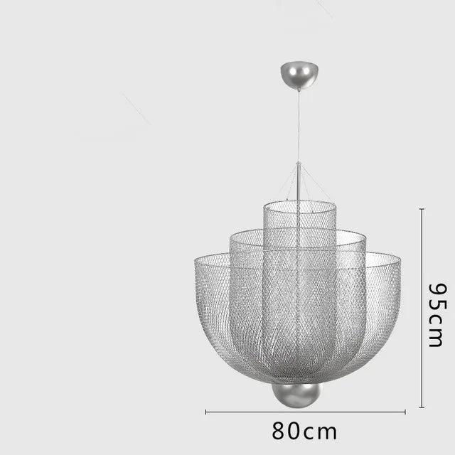 Modern Ceiling Chandeliers Dimmable LED Pendant Light Modern Design Metal Grid Meshmatics Dining Hanging Lamp Suspension Fixture
