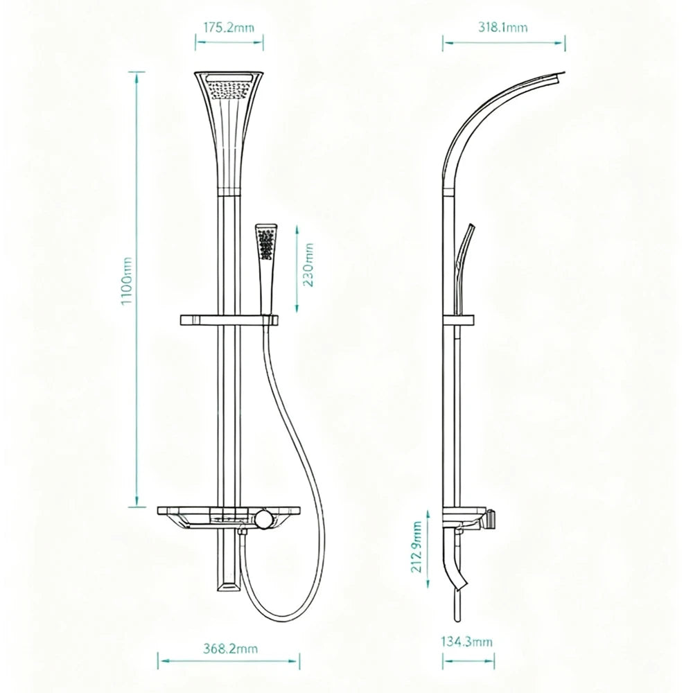 High Quality Modern Showers System Rainfall Brass Mixer Bathroom Faucet Shower Set Bathtub Smart Thermostatic Rain Shower Column