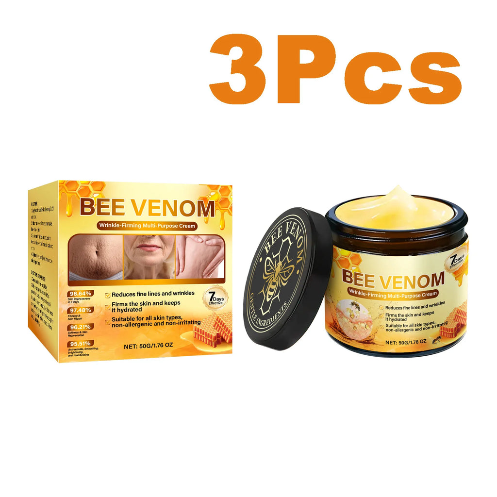 Bee Venom Firming Cream Anti-Wrinkle Lifting Face Moisturizer with Hyaluronic Acid Reduce Fine Lines Multipurpose Bee Venom Crea