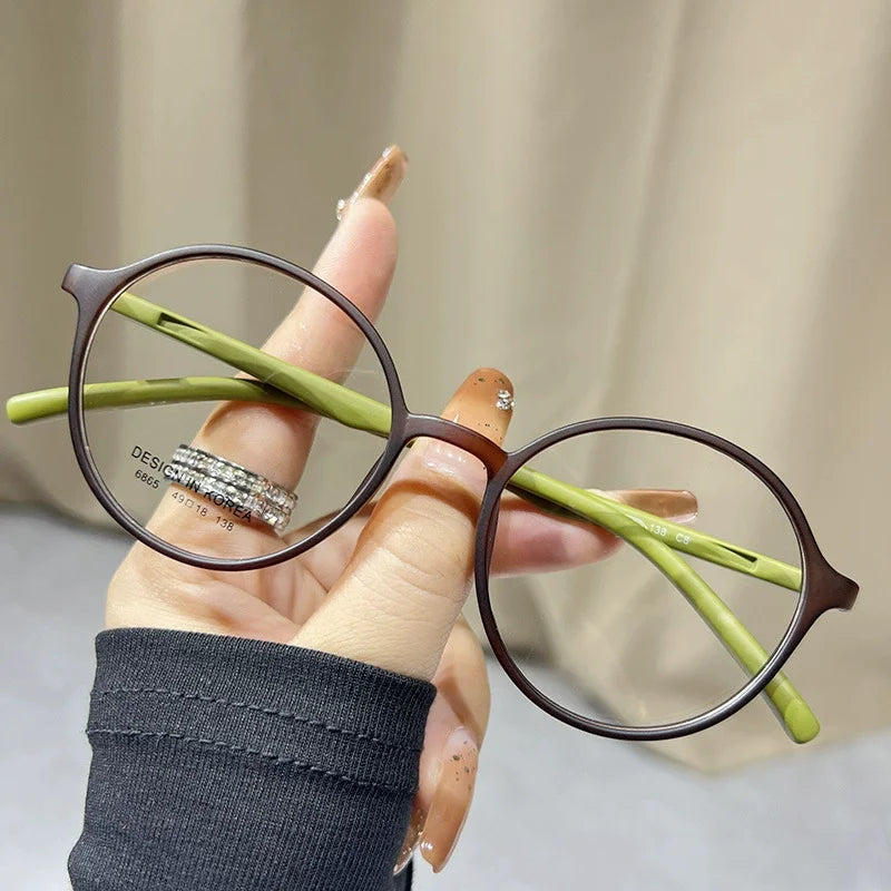Women High Art Reading Glasses Ultra Light Fashion HD Presbyopia Eyeglasses Anti Blue Light Vintage Round Frame Men Eyewear