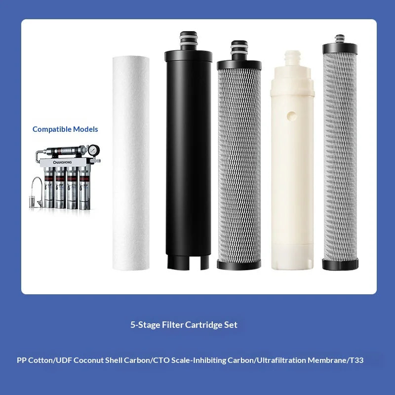 Water Filter Cartridge for  4+1 Stainless Steel Purifier,Kitchen Tap Direct Drink Water Pre-Filter Cartridge Set