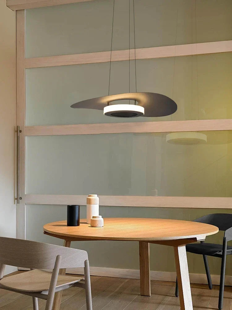 Modern Simple Black White LED creative chandelier Lighting,Suspension Home Decor Indoor Nordic Fixtures for Living Room Aisle