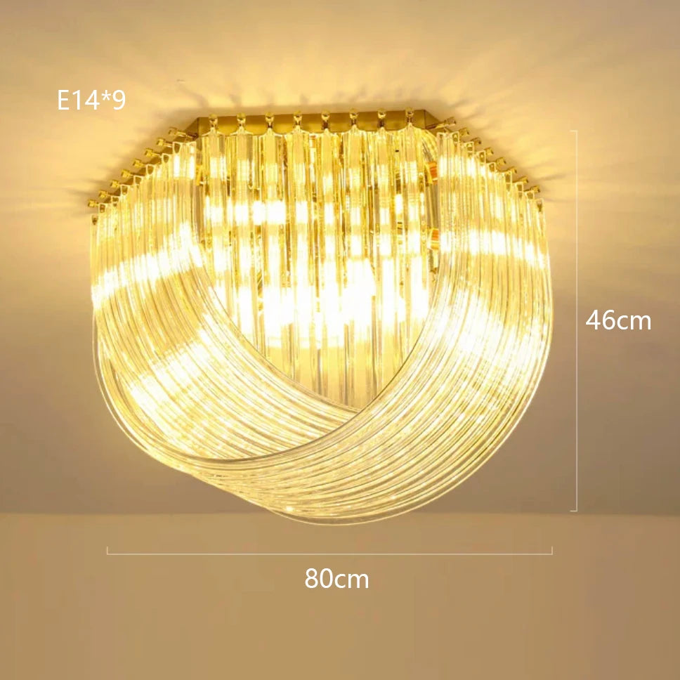 Modern Nordic U -shaped Glass Tube Living Room Chandelier Lighting Luxury Hotel Hall Bedroom Home Decor Suspension Pendant Lamps