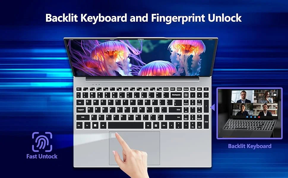 New Office Laptop Intel Core I9 9900 15.6 inch 4K HD Screen Windows 11 16GB RAM 1TB SSD Portable Slim Laptops PC Gamer Computer
