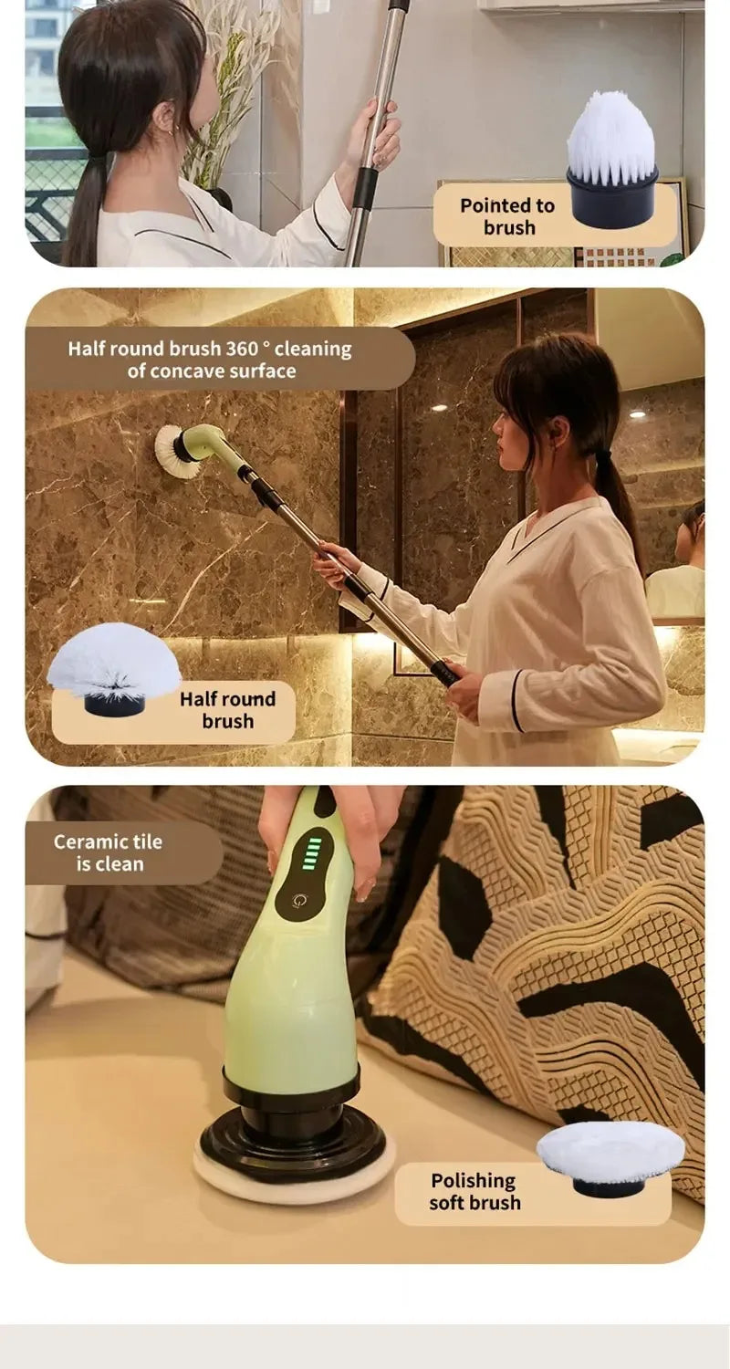 Powerful Cordless Electric Spin Scrubber Multipurpose Cleaning Brush for Shower Sink Tile Grout Kitchen Bathroom