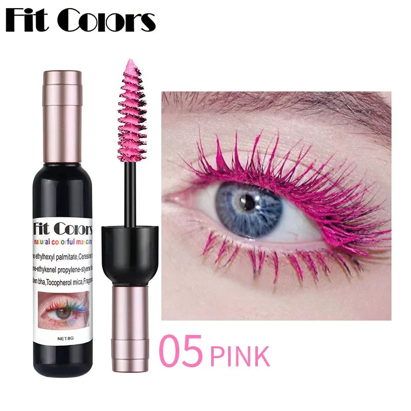 4D Colorful Mascara Waterproof Eyelash Extension Glitter Fast Dry Long-lasting Curling Purple Blue Pink Party Makeup Cosmetic