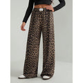 Casual Leopard Print Wide Leg Loose Fit Long Pants Versatile Spring Autumn New Style Women's Fashion plus Size Straight Leg T...