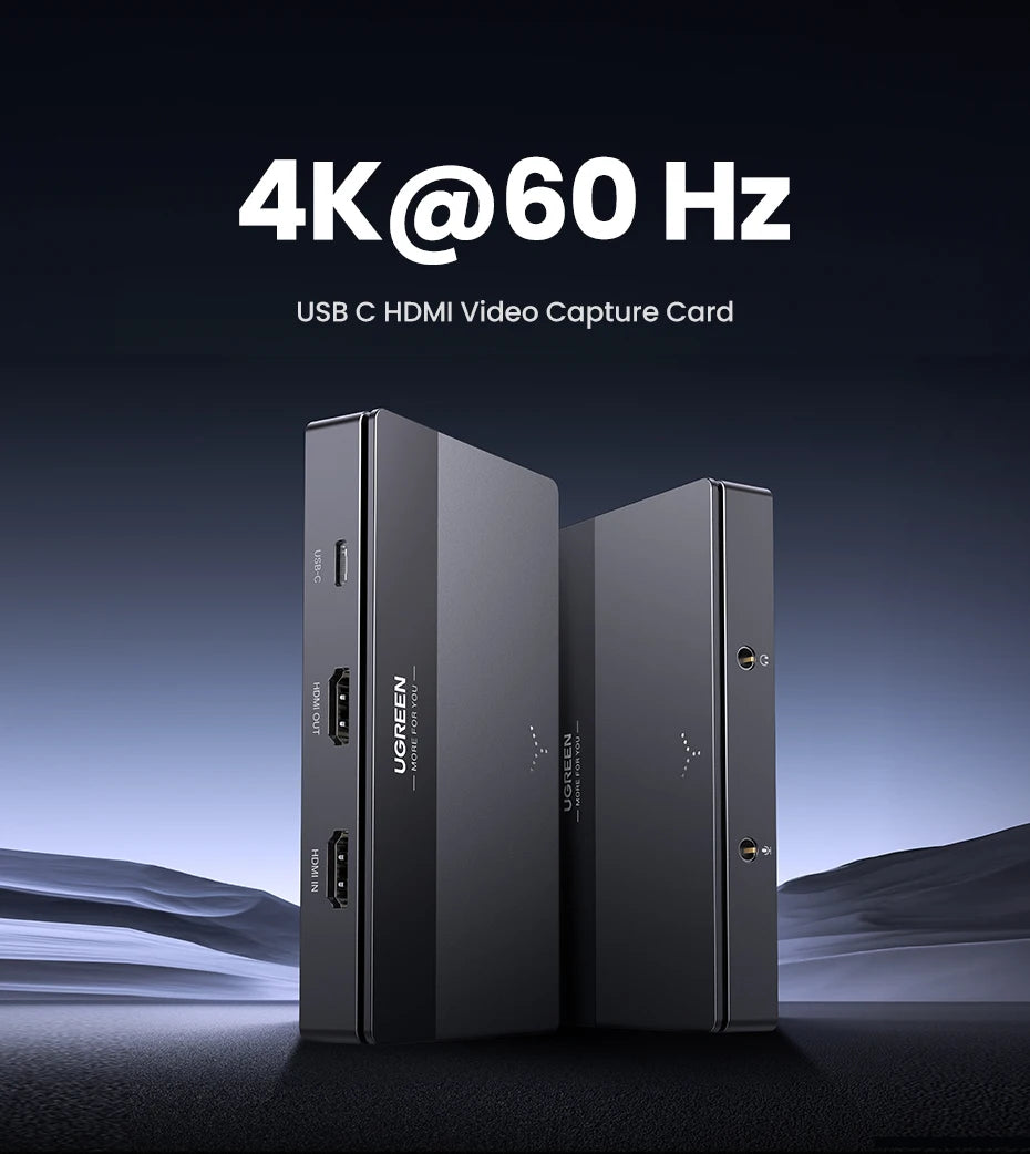 New! UGREEN Video Capture Card 4K60Hz HDMI to USB/USB-C HDMI Video Grabber Box for PC Computer Camera Live Stream Record Meeting