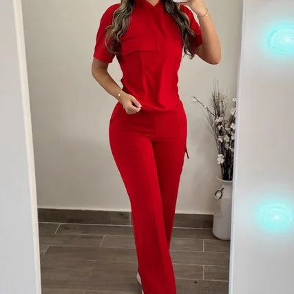 2026 Autumn and Winter Women's Casual Solid Color Hooded T-shirt with Straight Leg Pants Two-piece Set