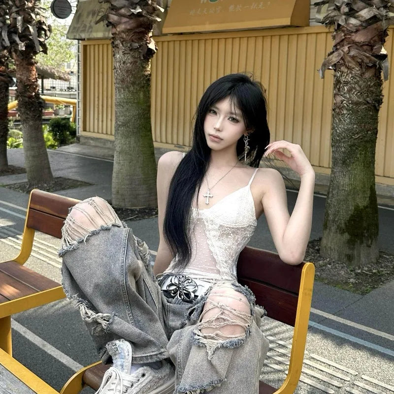 2026 Summer Fashion New Women's Elegant Design Strap Lace Jumpsuit Sexy Interior Fit Street Hot Girl Jumpsuit