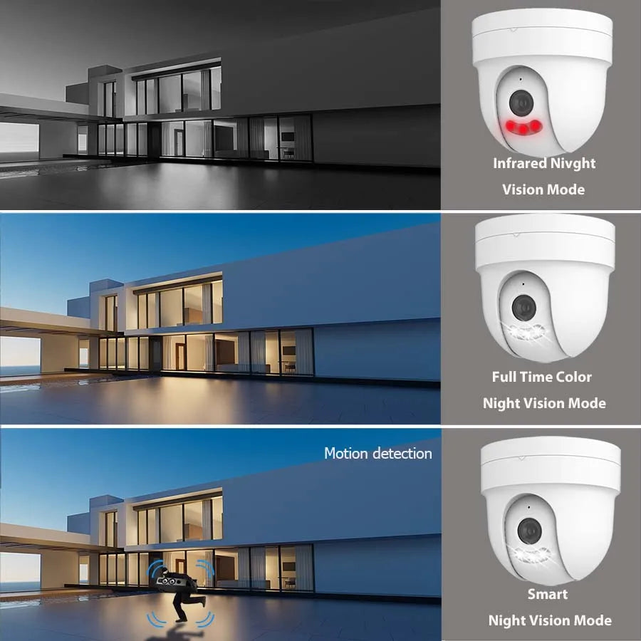 CCTV IP POE Security Dome Camera 4K 5MP 4MP Tow-way Talk Dual Light Video Humanoid Detection ONVIF NVR Surveillance Camera