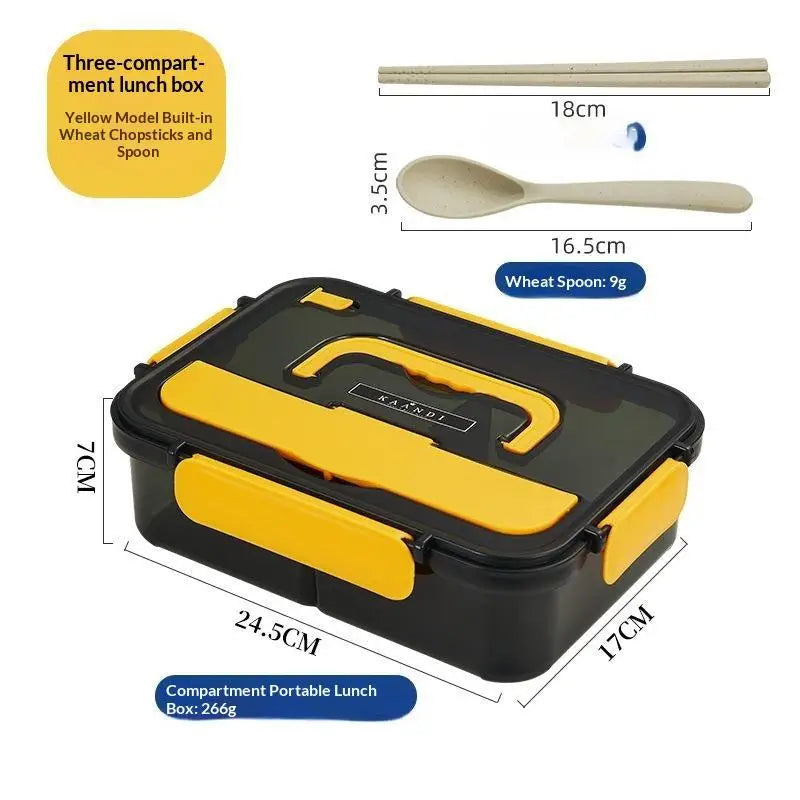 2/3 Compartment Bento Lunch Box With Leak Proof Lids Food Grade Material For Work School Travel Daily Meal Prep