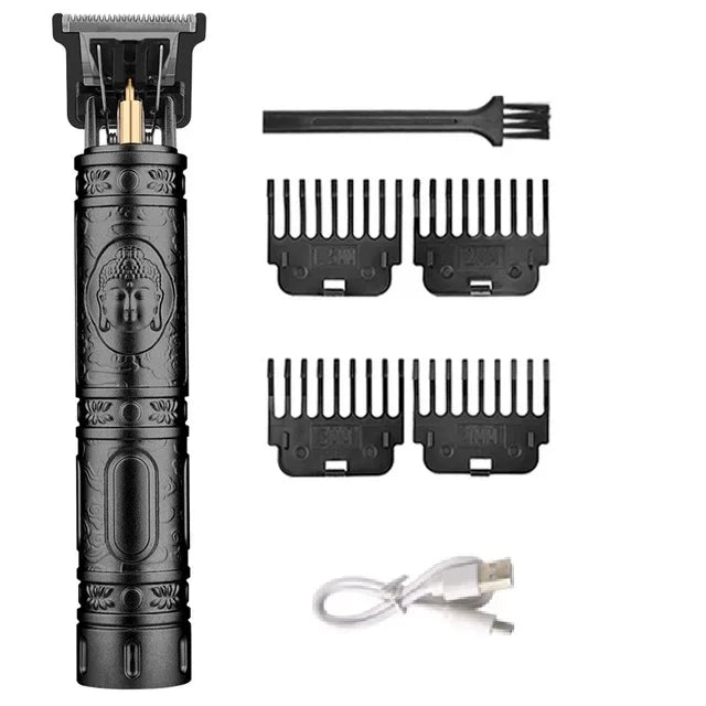 T9 Hair Trimmer for Men Cordless Beard Clipper 4 Guide Combs Brush USB C Cable Silent Operation Shaver Home Haircut Tool Kit