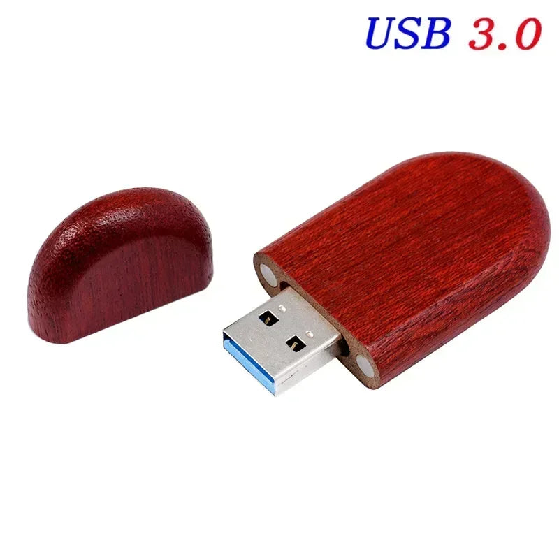 Wedding Gift USB 3.0 Stick 64GB Custom Logo Wooden Box Flash Drives 32GB Pendrive Free Sample U Disk 16GB 8GB 4GB Memory Stick