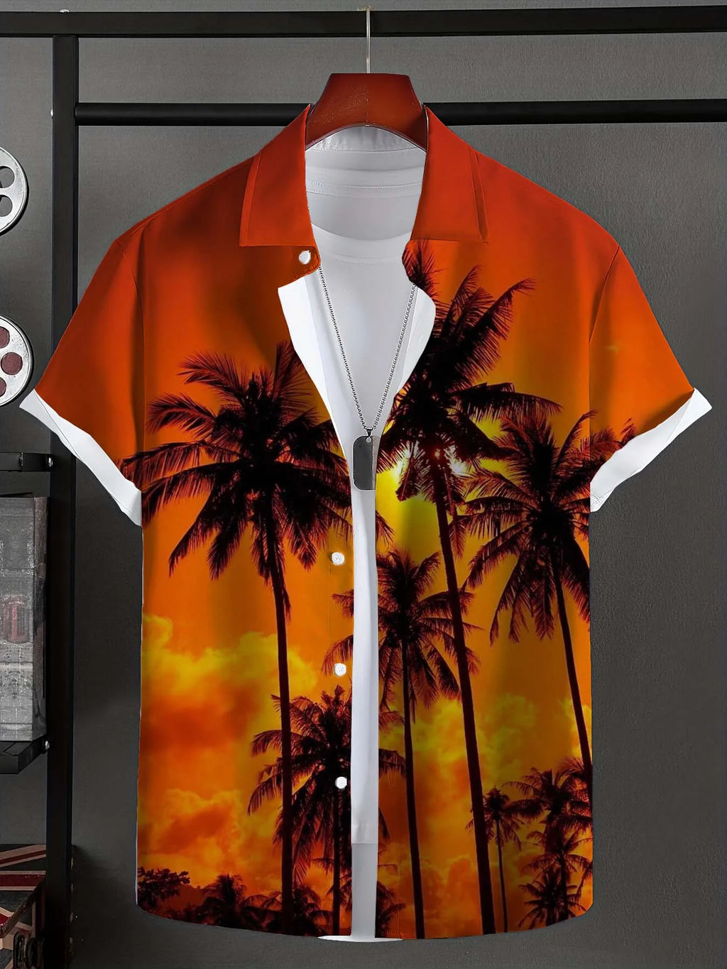 Men's Shirt Hawaiian Shirts For Man Summer New Beach Vacation Short Sleeve Top Casual Men's Blouse Coconut Tree Men Clothing