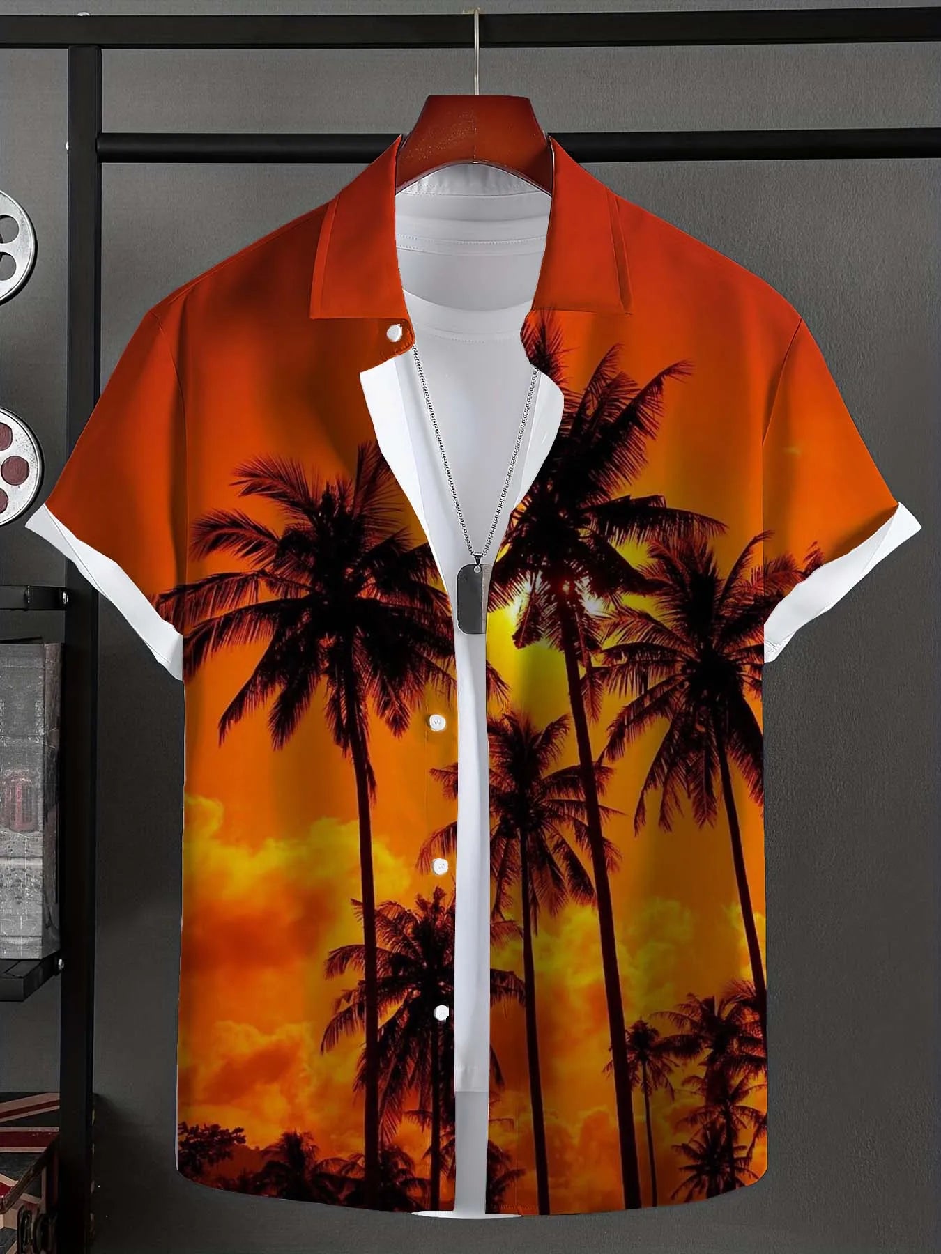 Men's Shirt Hawaiian Shirts For Man Summer New Beach Vacation Short Sleeve Top Casual Men's Blouse Coconut Tree Men Clothing