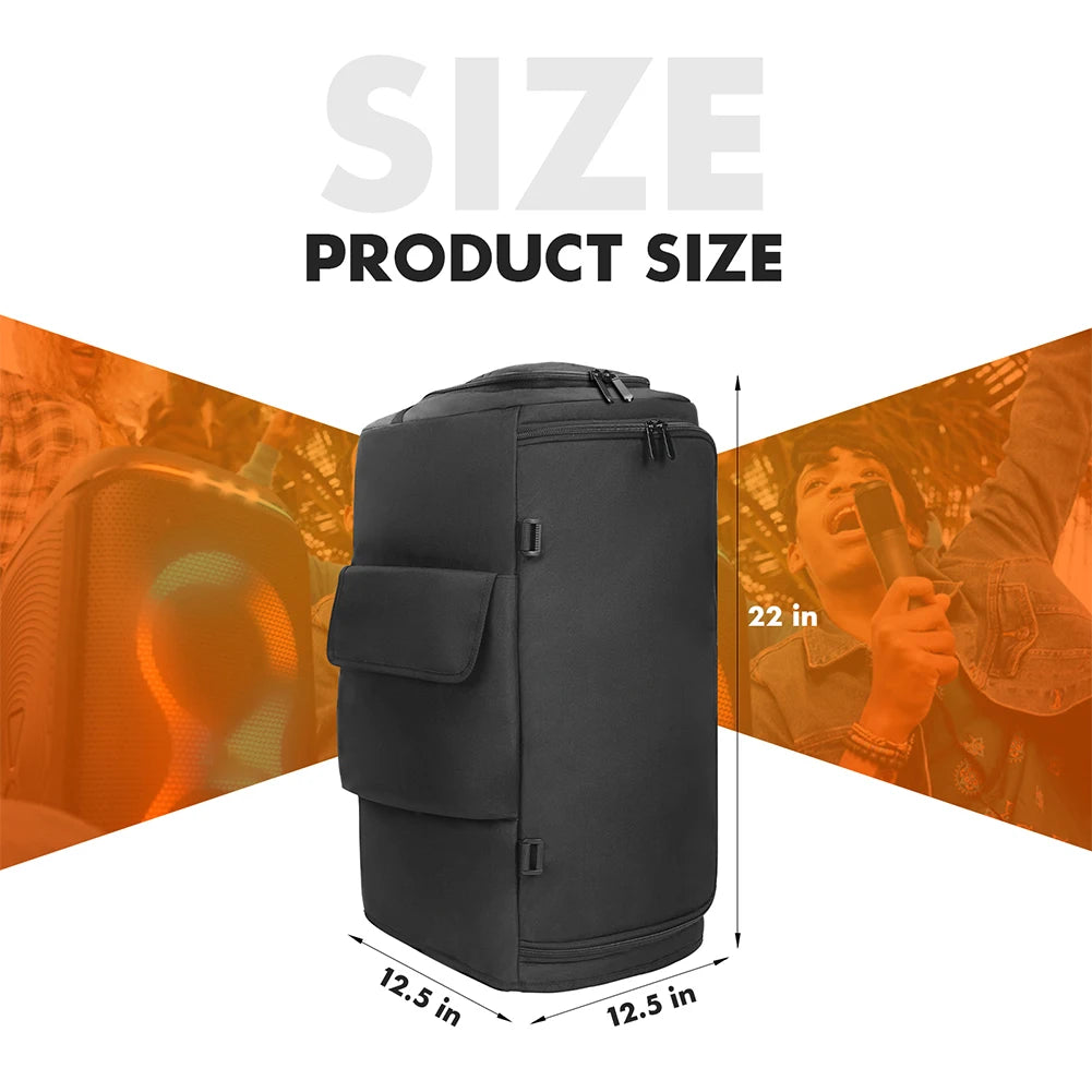 Portable Speaker Dust Case with Mic Pocket Double-Sided Speaker Storage Bag Wear Resist for JBL PARTYBOX 520/110/310/320 Cover