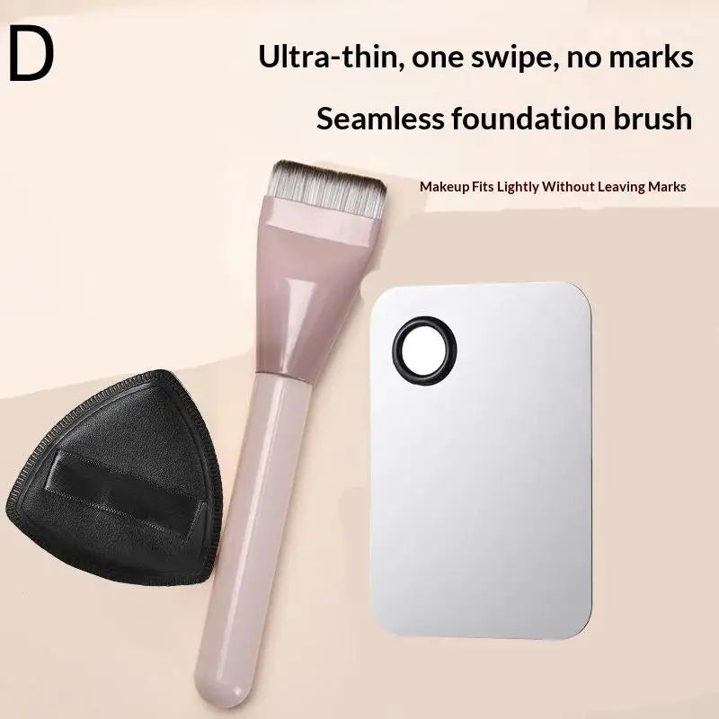 Foundation Brush +Makeup Palette + Black Powder Puff Set Foundation Cream Mixing Tool Nail Art Makeup Cosmetic Makeup Tool Kits