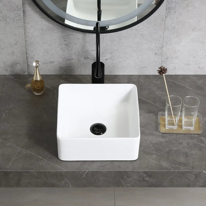White Bathroom Sinks Light Luxury Bathroom fixtures Square Wash basin Home Round Kitchen Sink Toilet Washing Sink