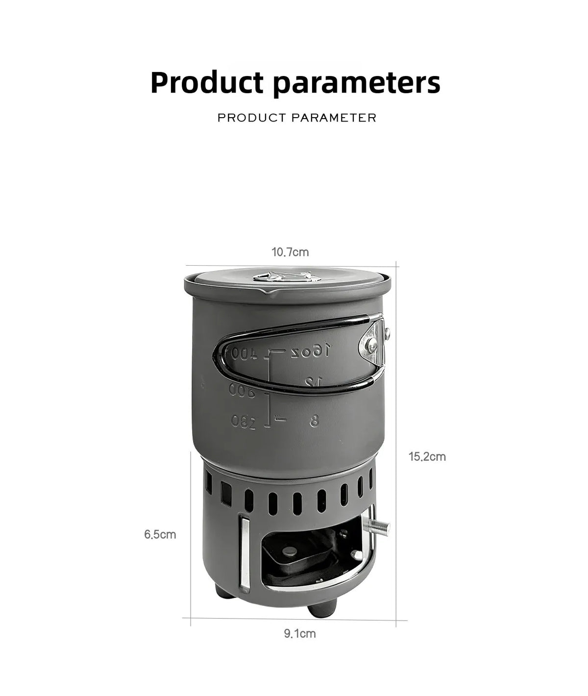 MOUNTAINHIKER Camping Cookware Set, Ultralight Portable Alcohol Stove Set with Pot, Windproof Integrated Cooking Kit for Hiking