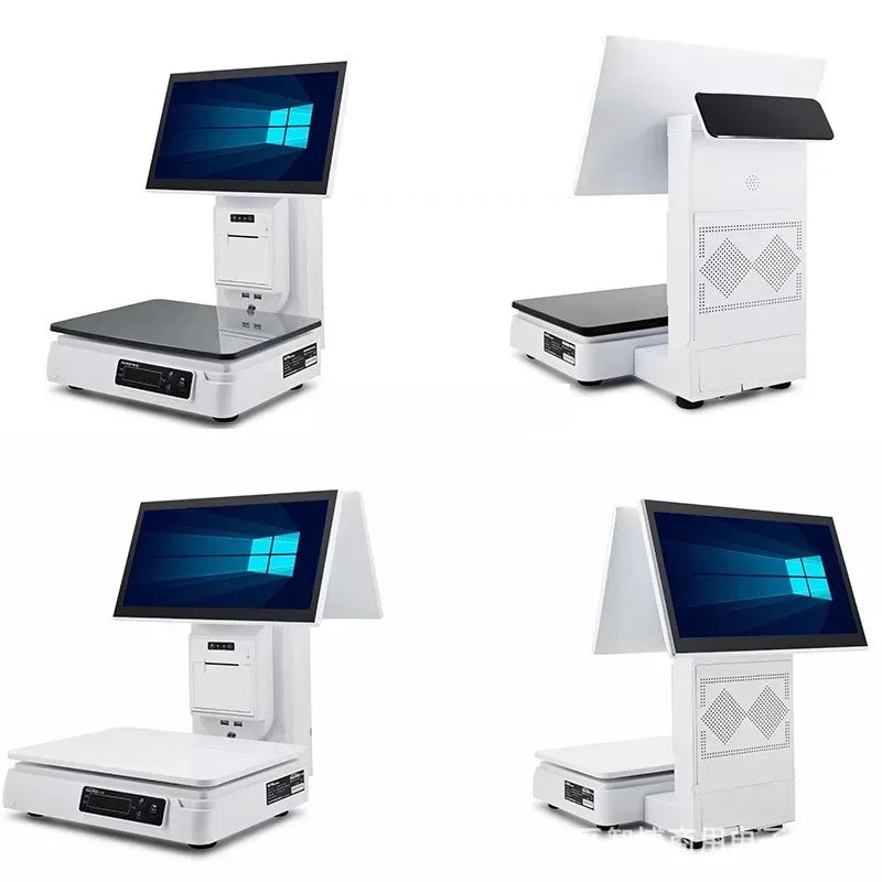 15 Inch Wall Mounted All In One Touchscreen POS Cash Register Single Dual Screen Retail Store Restaurant Ordering Machine