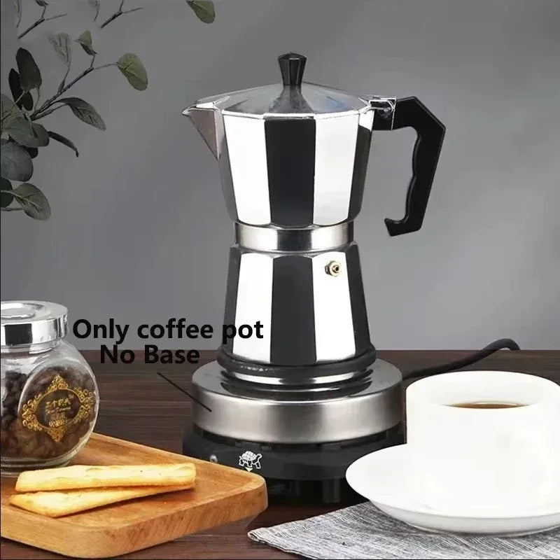 New Aluminum Moka Pot Household 50ml-600ml Latte Stove Classic Coffee Maker Espresso Percolator Coffee Extraction Pot