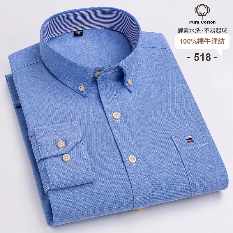 2024 Fashion Men Work Business Brand Shirt Mens Plaid Cotton Casual Dress Shirts Slim Fit Long Sleeve Button Down  Chemise Homme