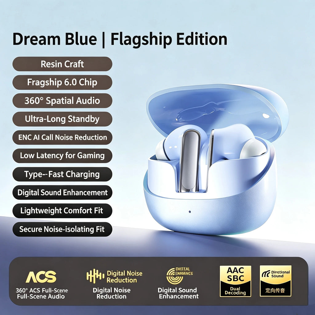 KC-902  Bluetooth V6.0 Earphones TWS in-Ear Wireless Headphones AI Translator Earbuds comfortable Ultra-light Earbuds