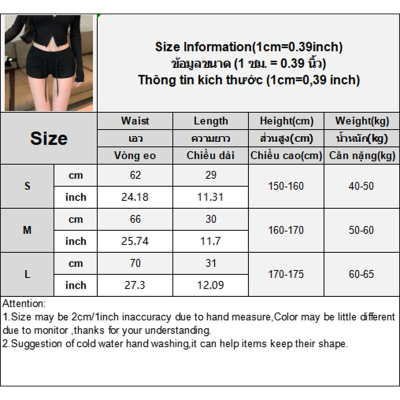 Low Waist Casual Shorts Women Summer Solid Casual Drawstring Pants Leggings