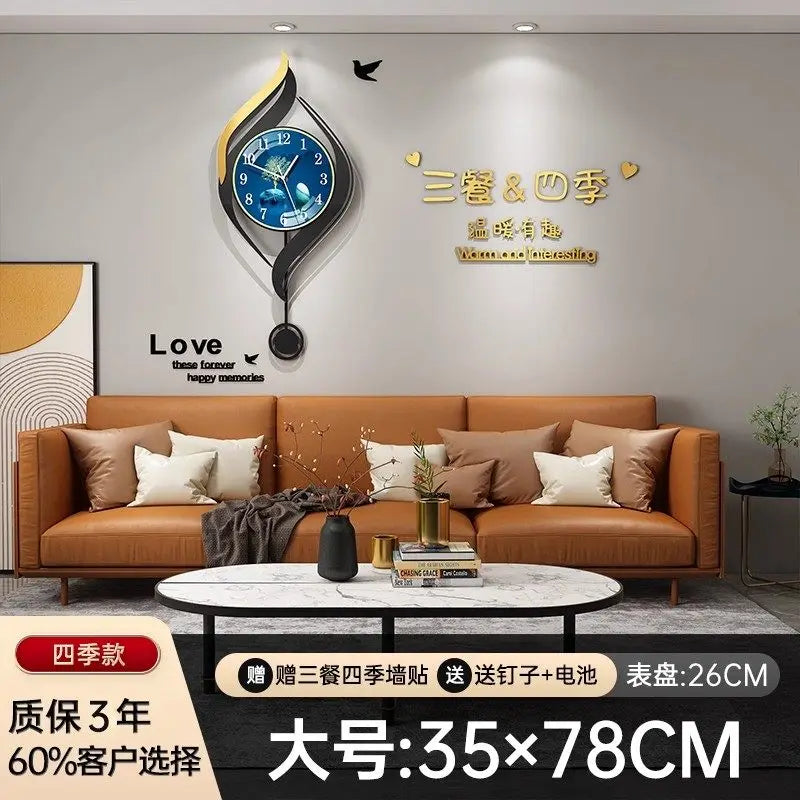 Chinese Style Xenomorph Wall Clock Modern Creative Luxury Metal Art Decor Silent Wall Watch For Living Room Study Home Decor