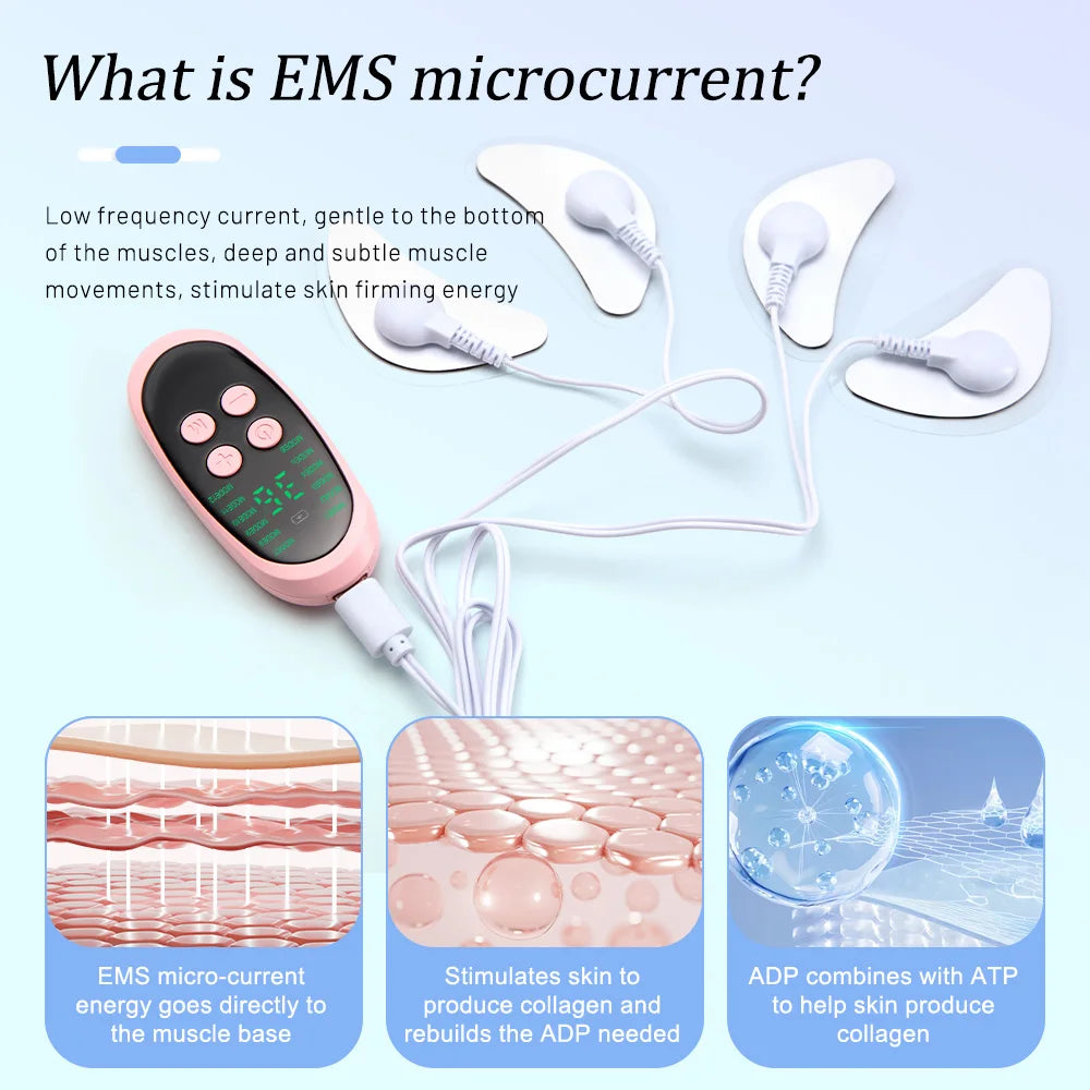 Ems Facial Massager Microcurrent Muscle Stimulator Facial Lifting Skin Tightening Anti-Wrinkle Muscle Stimulator Beauty Devic