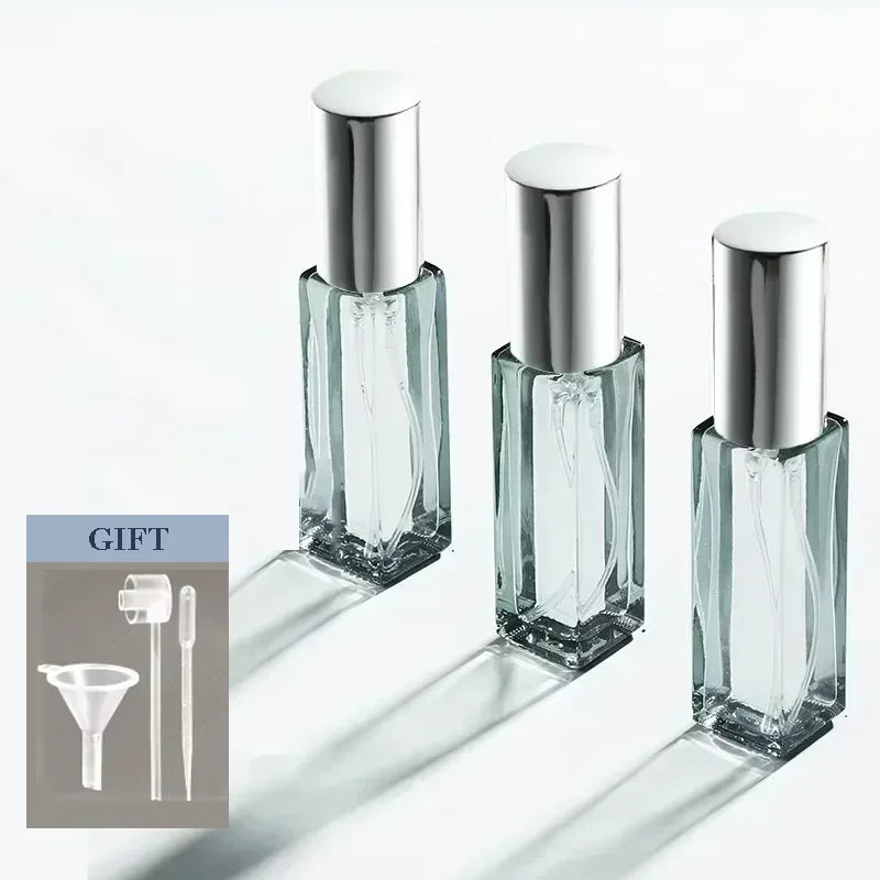 3PCS 5ML 10ML Mini Perfume Spray Bottles Glass Refillable Bottle Portable Travel Oil Liquid Cosmetic Container Perfume Atomizer