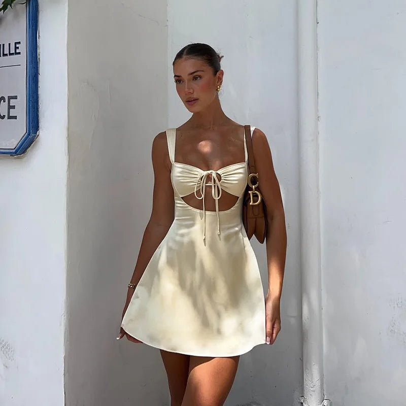 Sexy Hollow Out Bandage Women Dress Black Spaghetti Strap Evening Dresses Female Summer Elegant Party Clubwear Vestidos