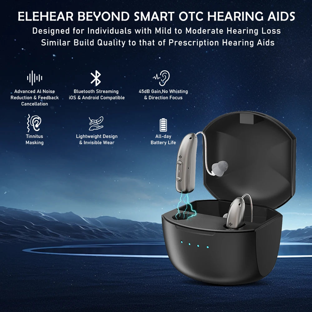 Rechargeable Hearing Aids Digital Hearing Aid for Deafness Elderly APP Control Sound Amplifier Bluetooth Hearing Aids Audifonos