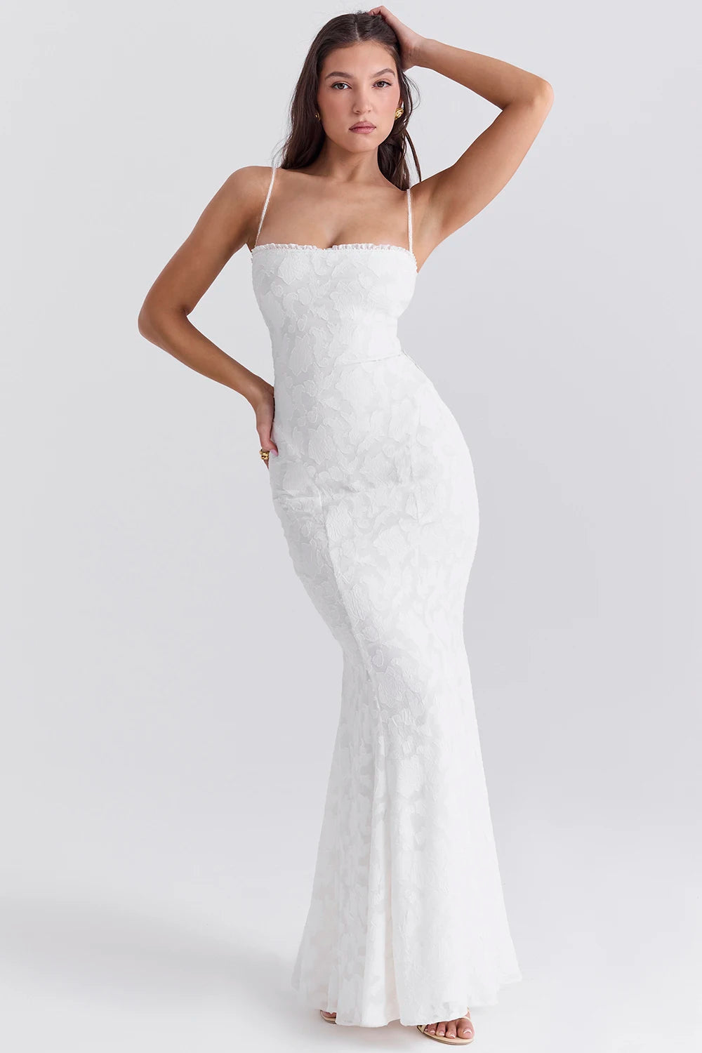 Articat-Women's Sexy Sleeveless Lace Patchwork Backless Bodycon Maxi Dress, Elegant Party Club Evening Dress, 2024 Summer