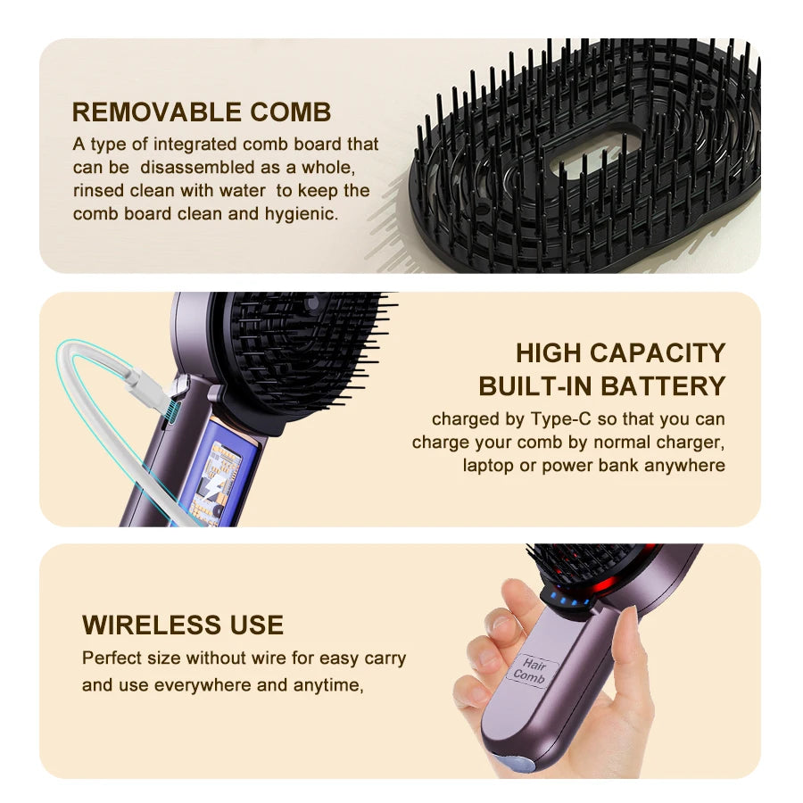 4in1 NIR Photon Hair Comb Massager Essential Hair Oil Spray Capsule Included Head Spa Relaxation Treatment Plasma Massage Comb