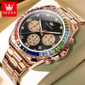 OLEVS 2939 Watches For Man Original Brand Multifunctional Quartz Watch Waterproof Luminous Stainless Steel Men Watches Reloj