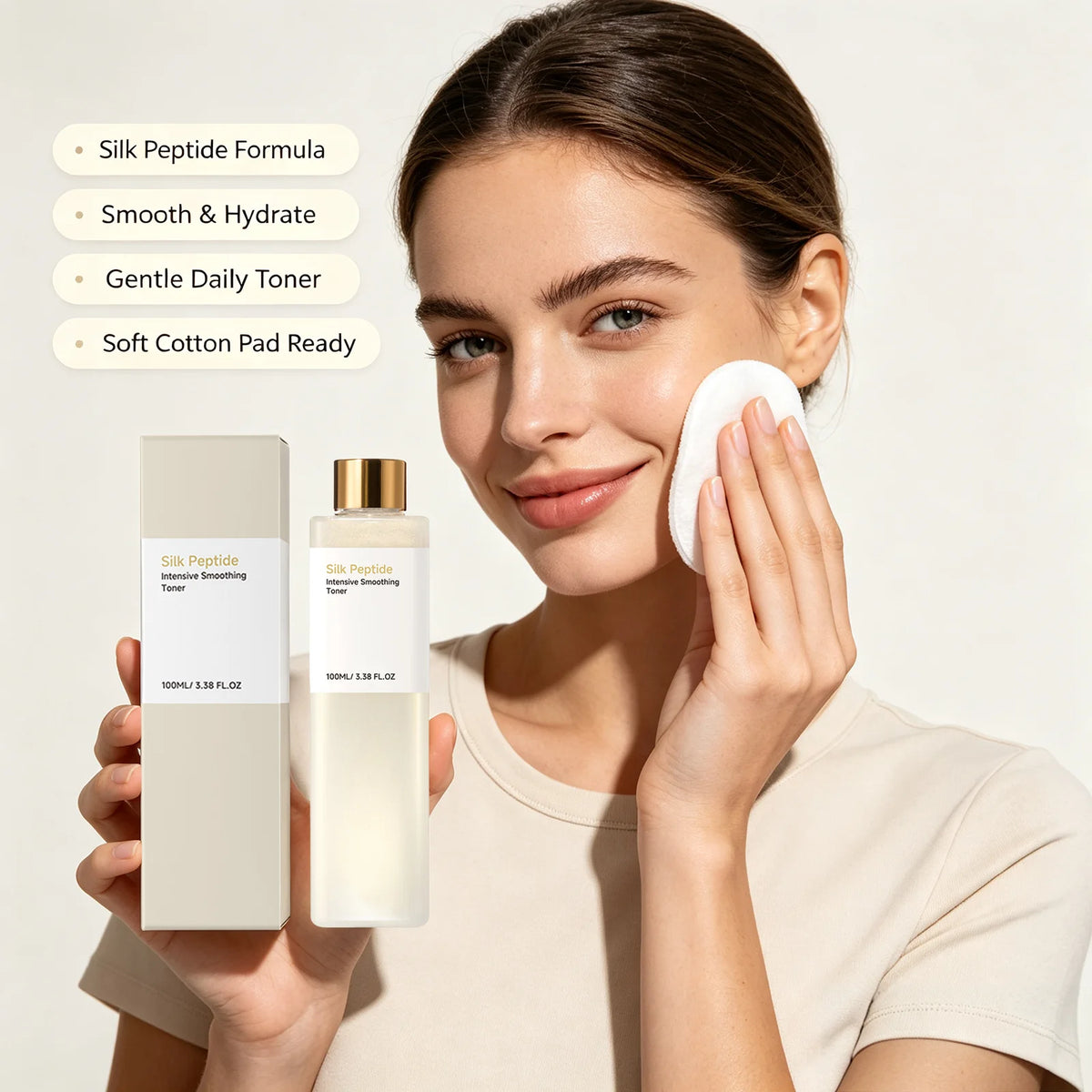 Silk Peptide Facial Toner Deep Hydration Calming Redness Repair Skin Barrier Refine Pores Brightening Dullness Face Primer Toner